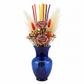 Evian Ginger Glass Vase with Bulbous Body & Flared Rim