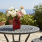 Cari Handcrafted Faceted Glass Vase with Tapered Neck & Diamond-Cut Pattern