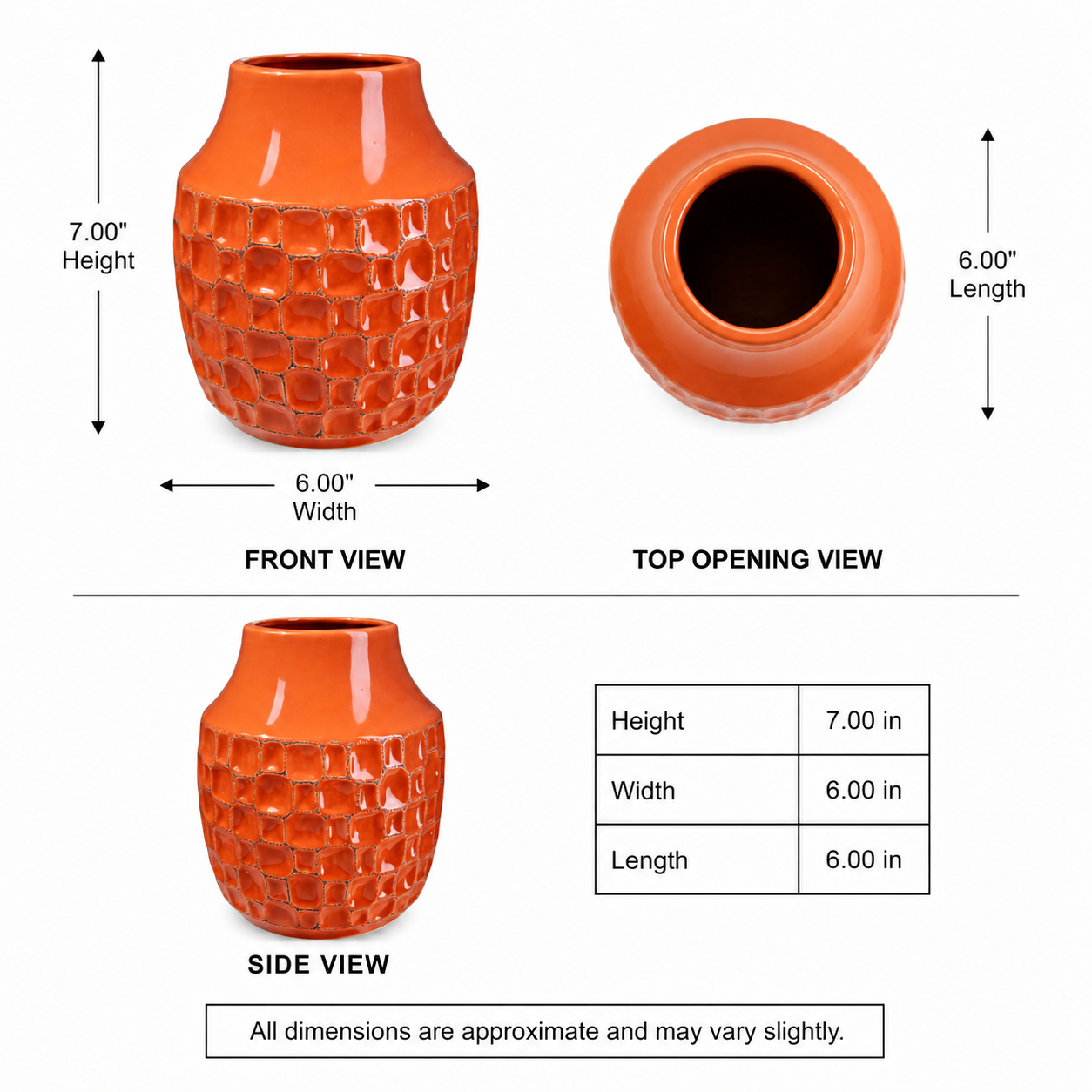 Marla Textured Bellied Ceramic Vase