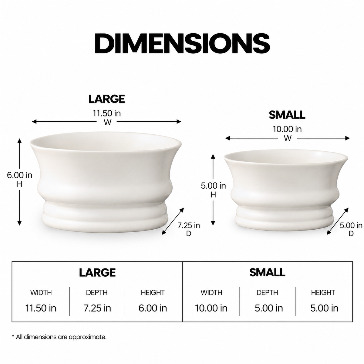 Maira Ceramic Minimalist Rounded Pot (Set of 2)