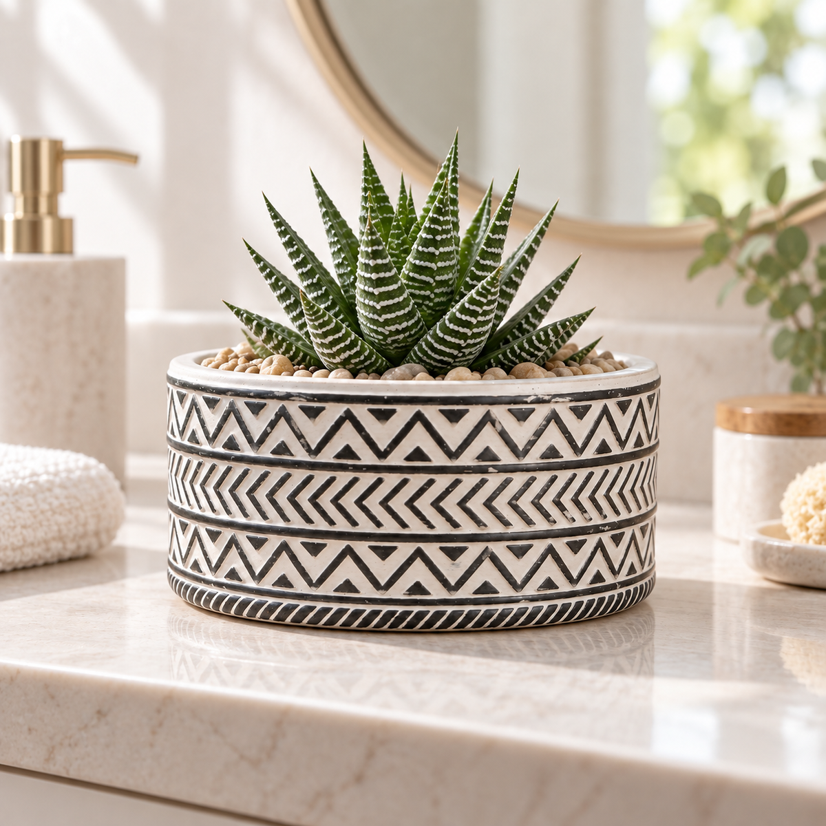 Mara Ceramic Wide Round Tribal Pot