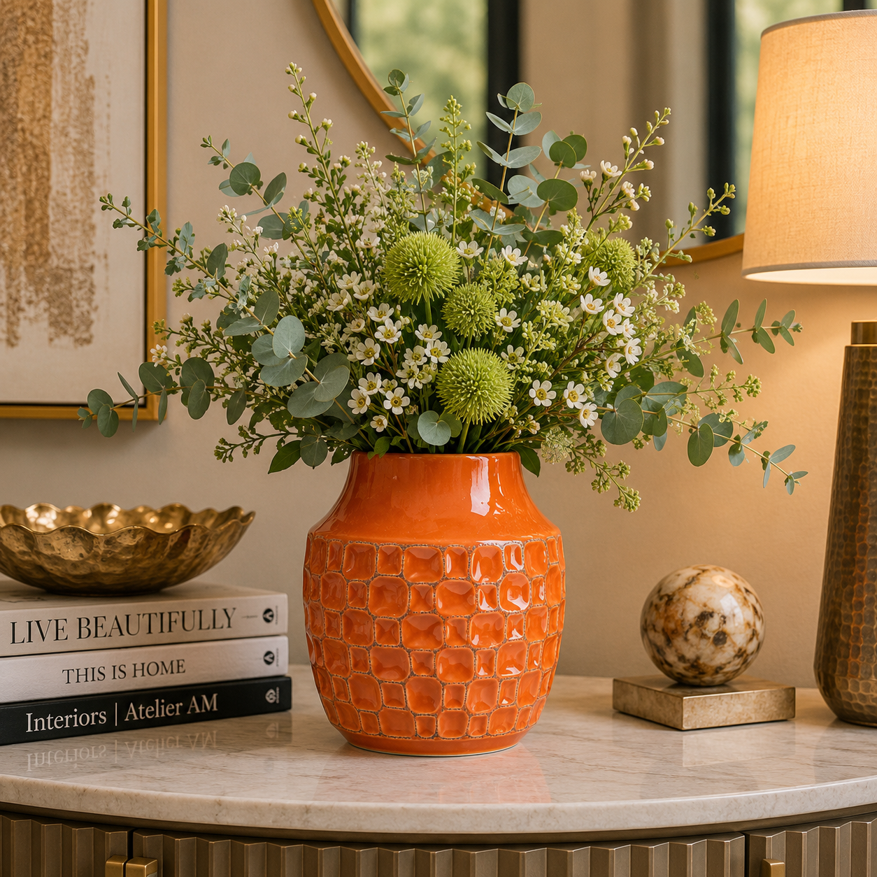 Marla Textured Bellied Ceramic Vase