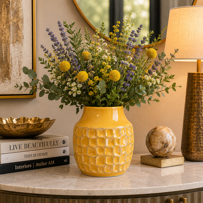 Marla Textured Bellied Ceramic Vase