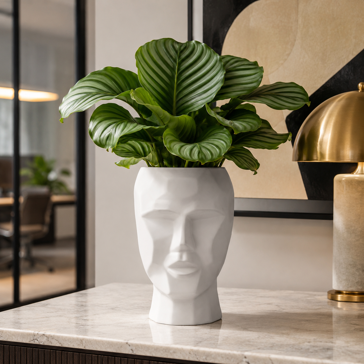 Mavrik Pixelated Head Ceramic Pot