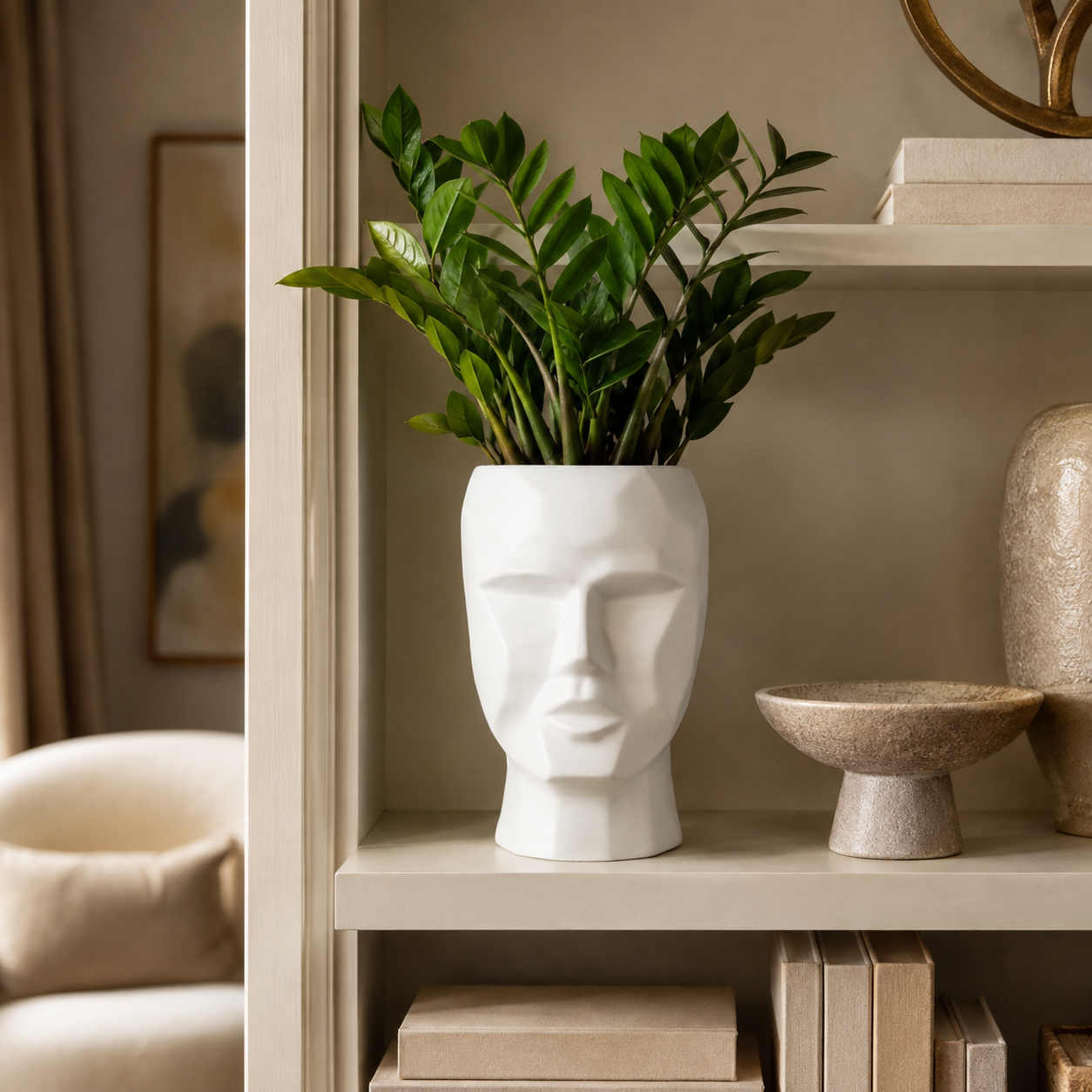 Mavrik Pixelated Head Ceramic Pot