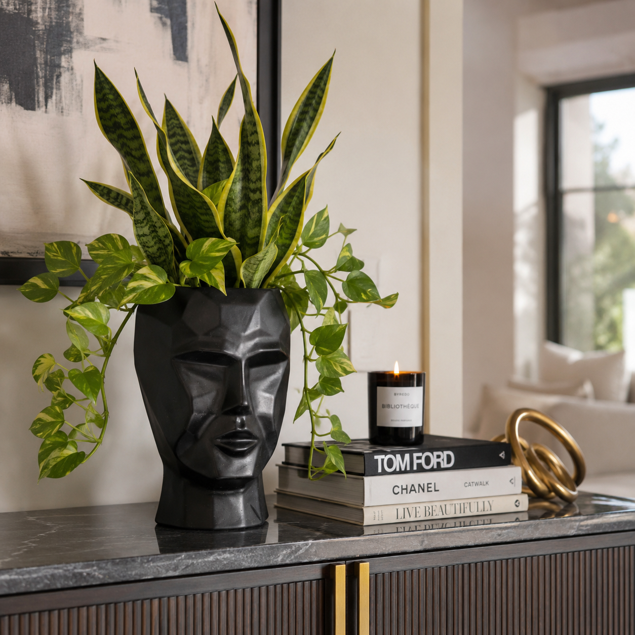 Mavrik Pixelated Head Ceramic Pot