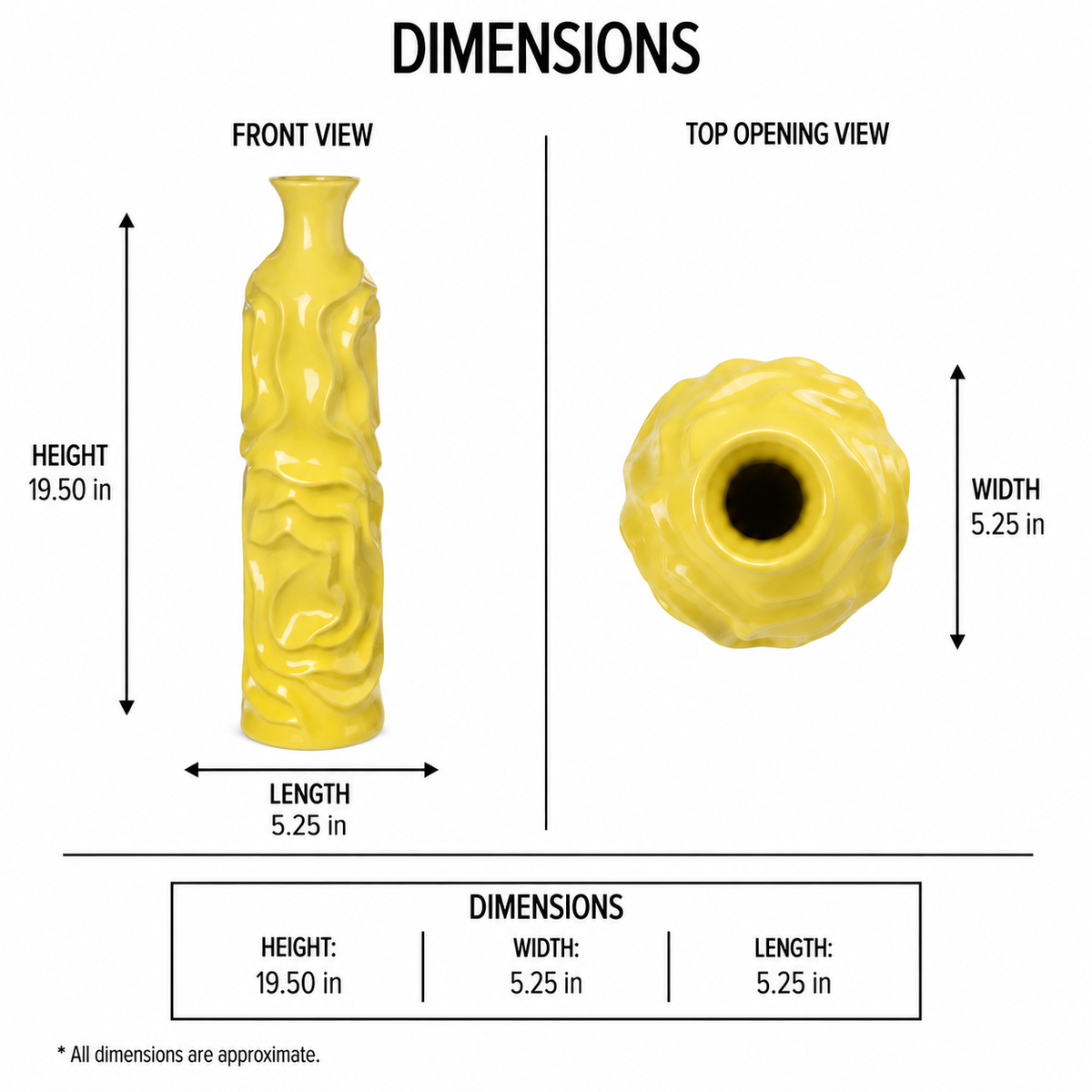 Maya Wrinkled Ceramic Vase