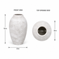 Laci Tall Ovoid Ceramic Vase with Textured Striations
