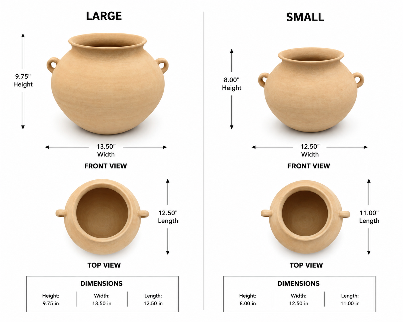 Merla Amphora-Style Double Loop Terracotta Vase