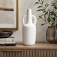Milenne White Ring-Handled Ceramic Vase
