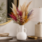 Milenne White Ring-Handled Ceramic Vase