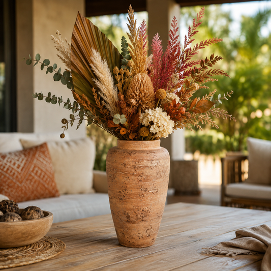 Nithya Handcrafted Cylindrical Textured Vase