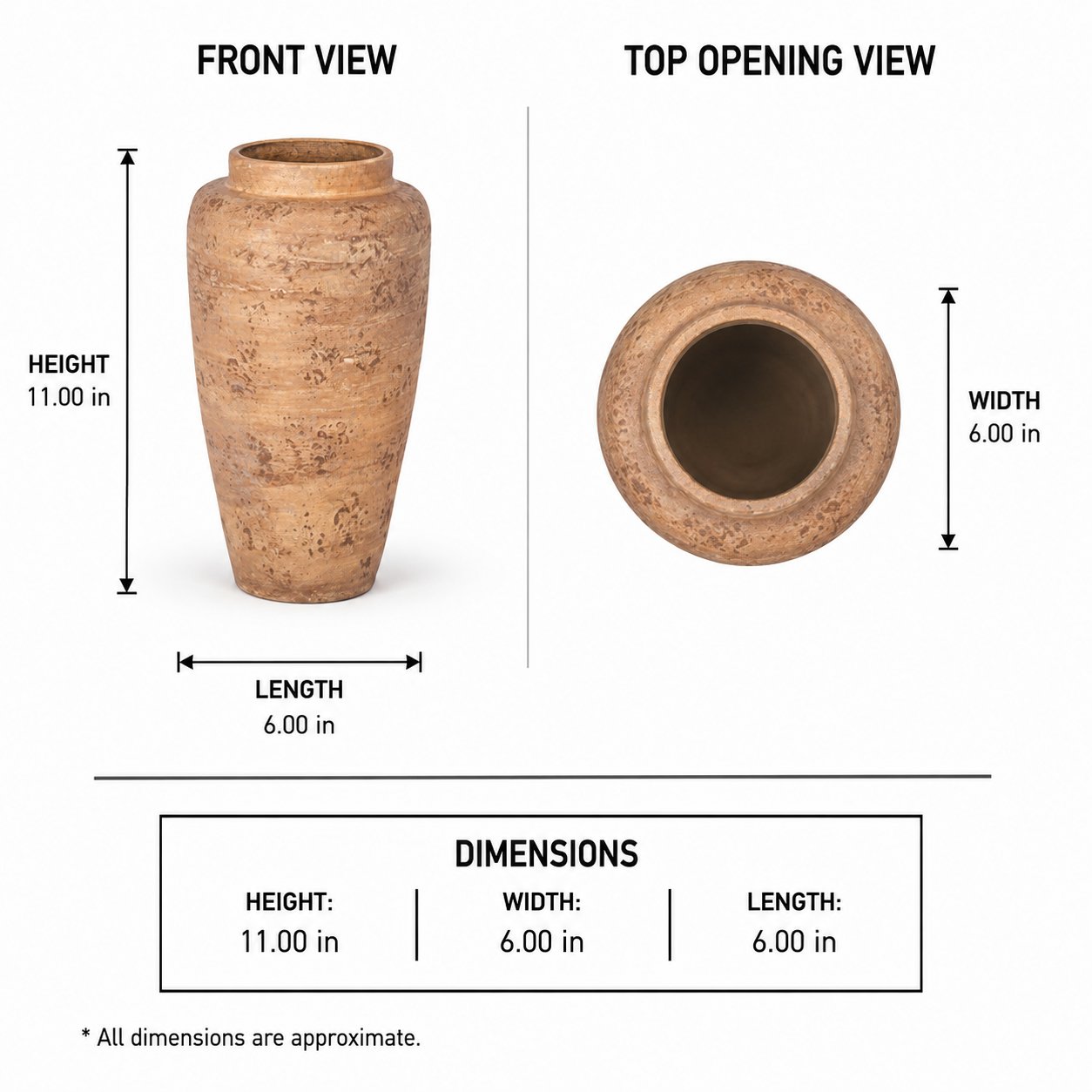 Nithya Handcrafted Cylindrical Textured Vase