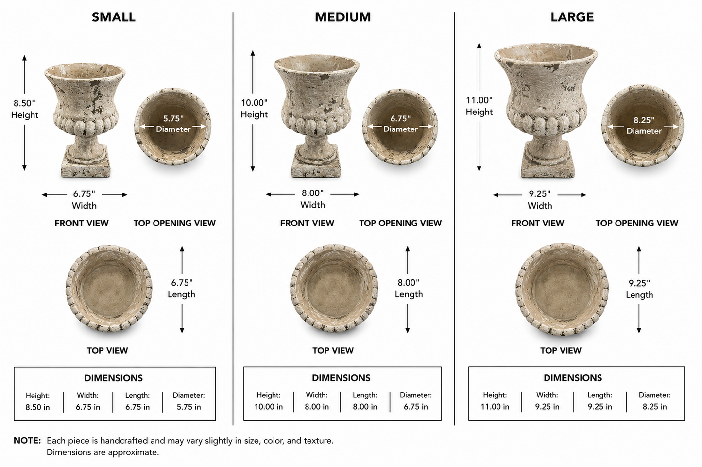 Nona Fluted Pedestal Cement Urn Planter