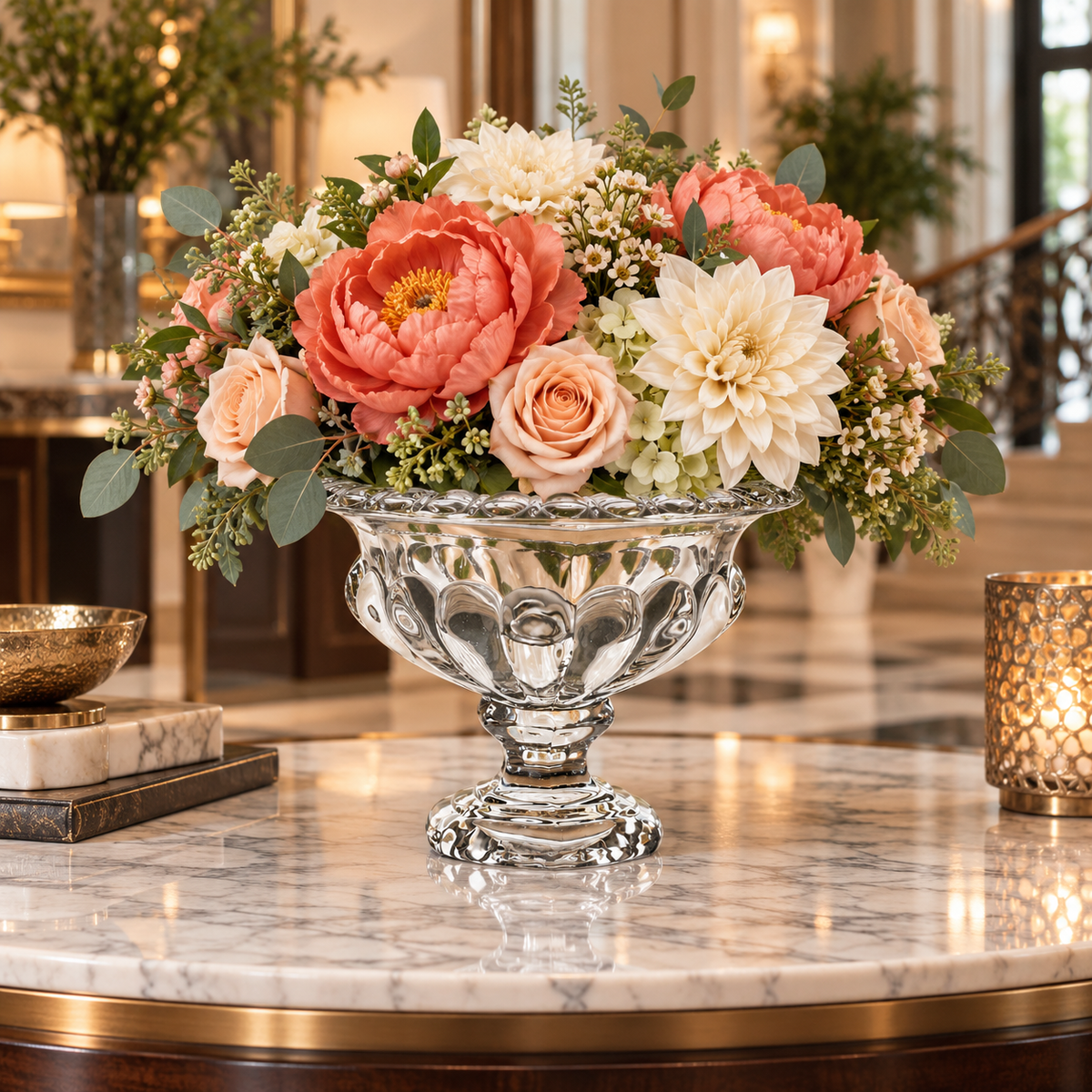 Orvelle Glass Pedestal Urn Vase