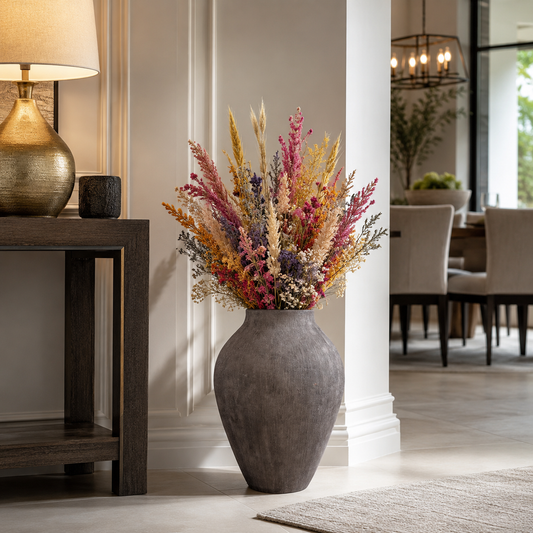 Pavati Handcrafted Egg-Shaped Terracotta Vase with Ribbed Texture
