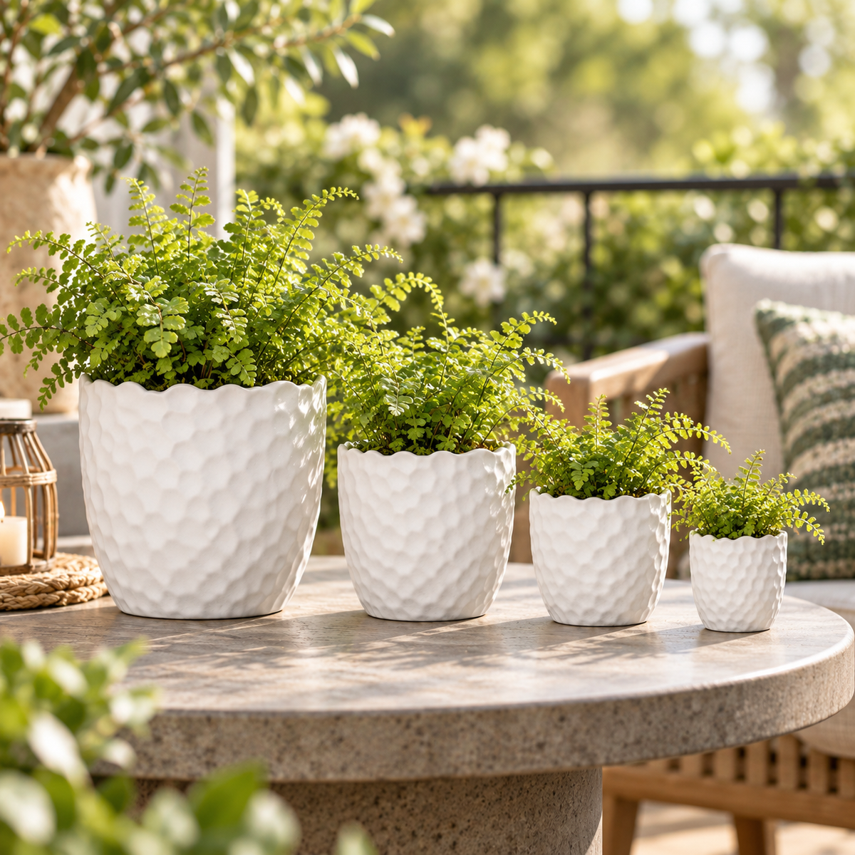 Portina Ceramic Round Planter Set (Set of 4)