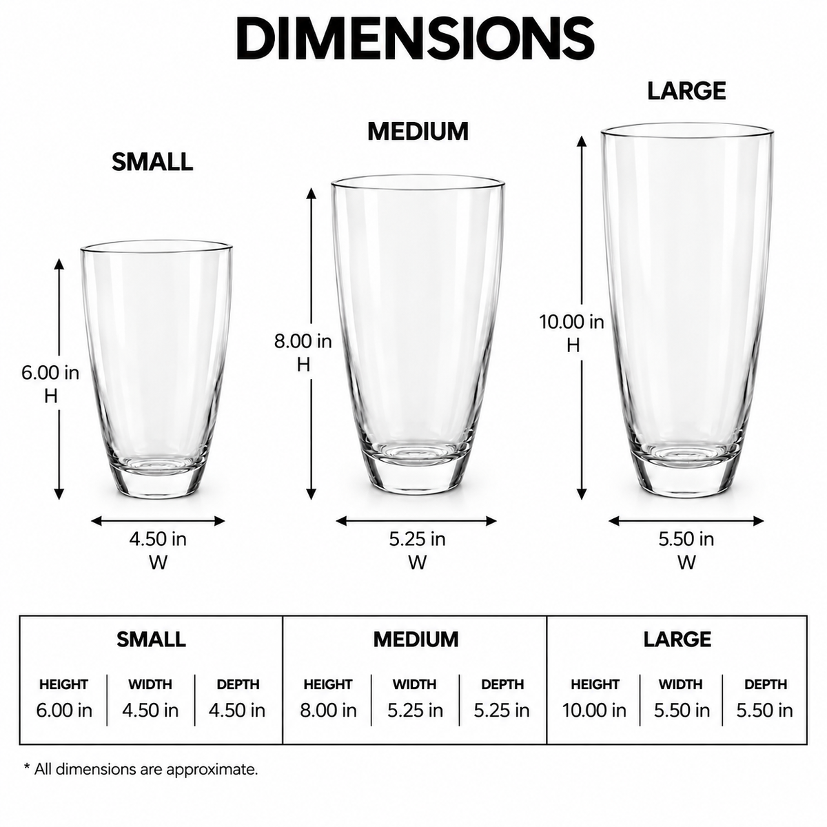 Prisma Clear Glass Cone Cup Vase
