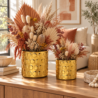 Quinn Bubble Pattern Ceramic Planter Set (Set of 2)