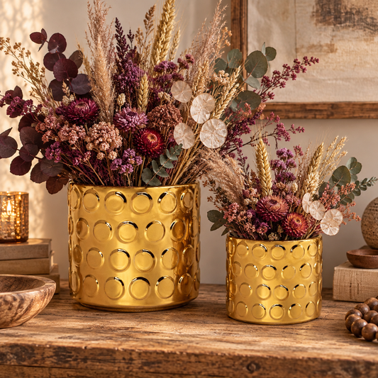 Quinn Bubble Pattern Ceramic Planter Set (Set of 2)