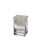 A clear rectangular glass vase with a square profile, shown on a plain white background.