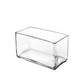 A clear rectangular glass container with rounded corners, shown on a plain white background.