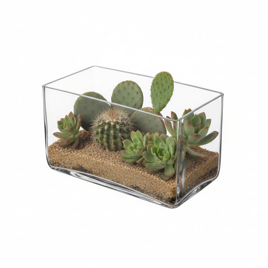 Rectangler Glass Vase-Urban Trends Collection-Clear-8x4x5-Urban Trends Collection