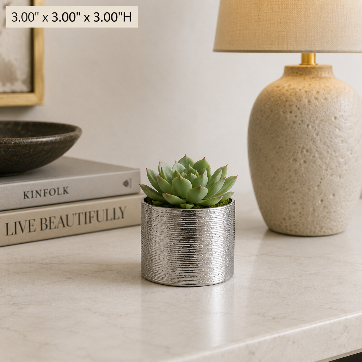 Raelynn Metallic Etched Ceramic Vase