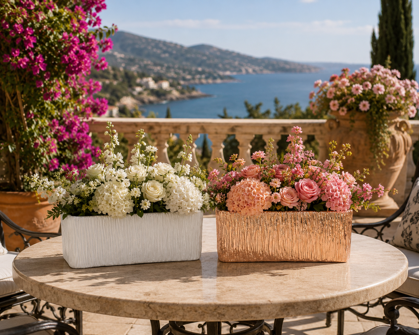 Rita Rectangular Embossed Planter - Large