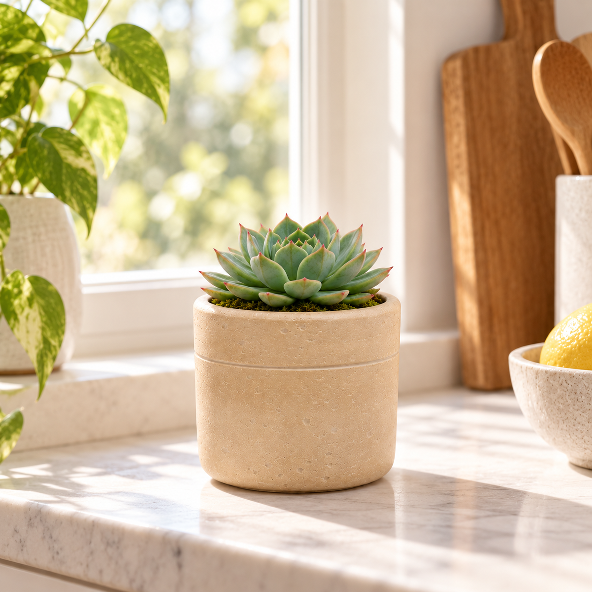 Romi Minimalist Cylindrical Ceramic Planter