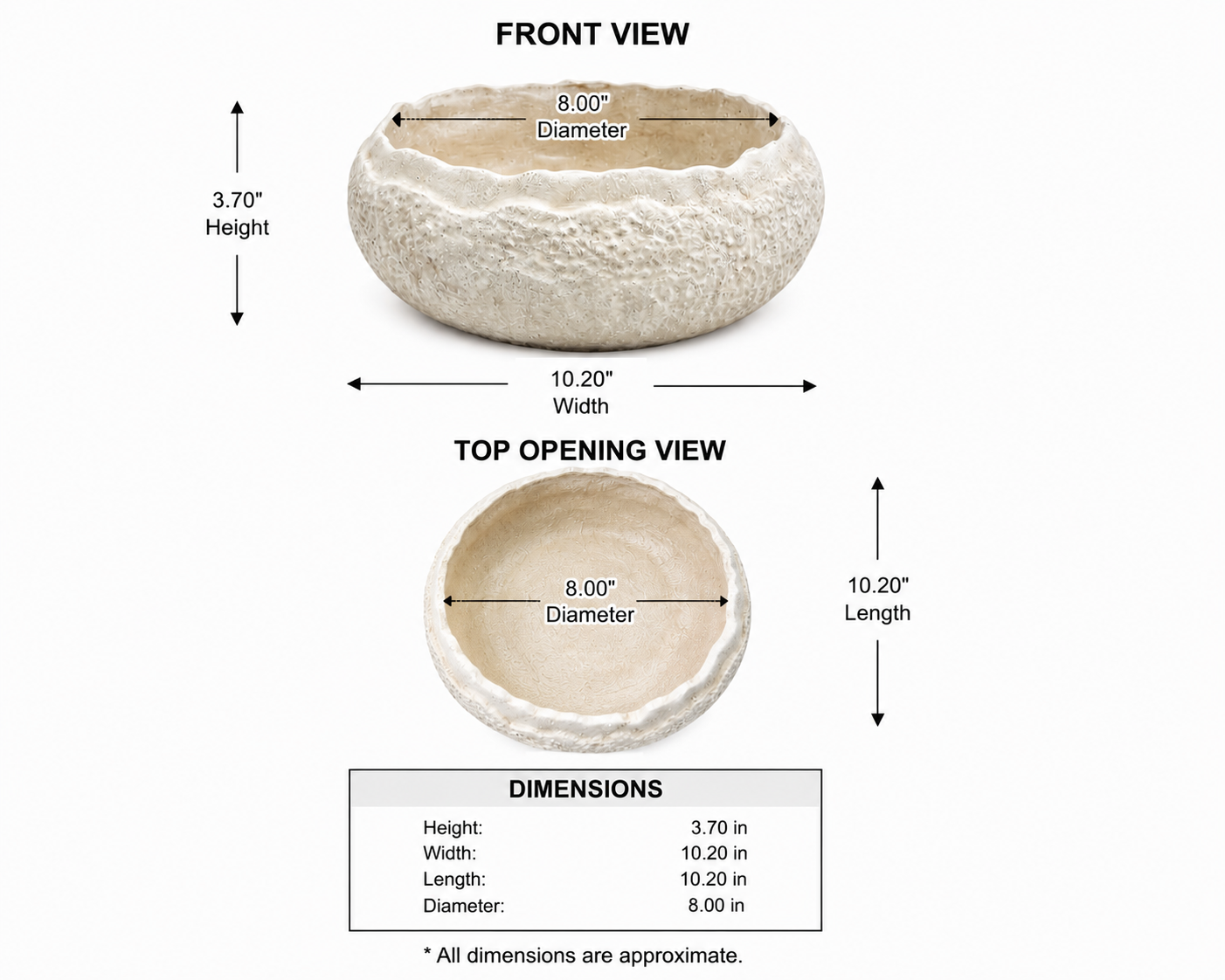 Rora Textured Ceramic Bowl Planter