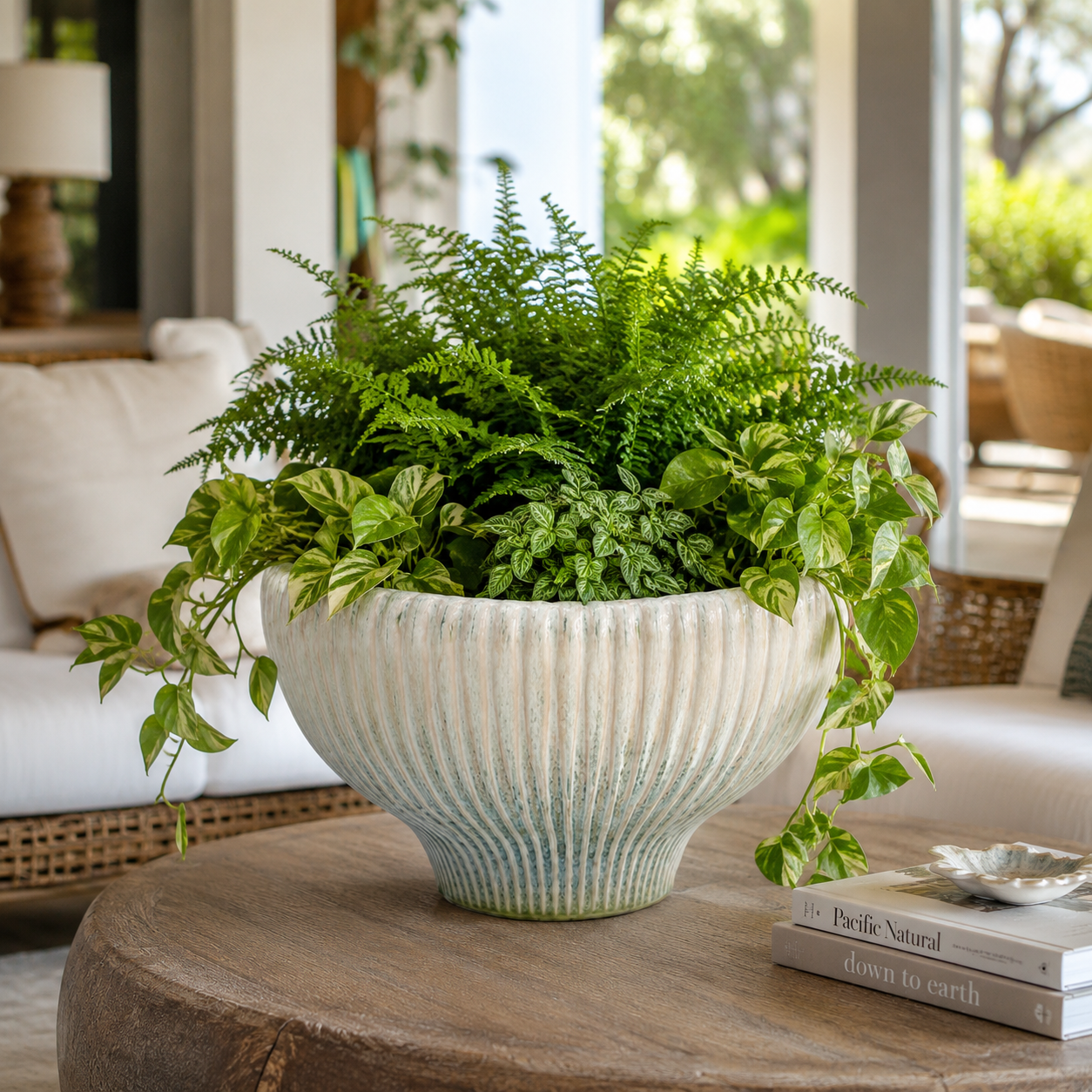 Ryze Fluted Footed Ceramic Bowl