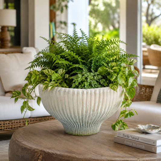 Ryze Fluted Footed Ceramic Bowl