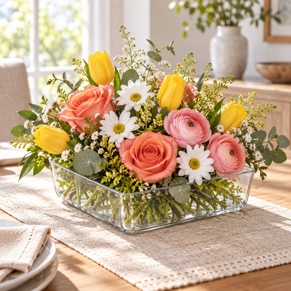 Cadenza Clear Glass Square Vase