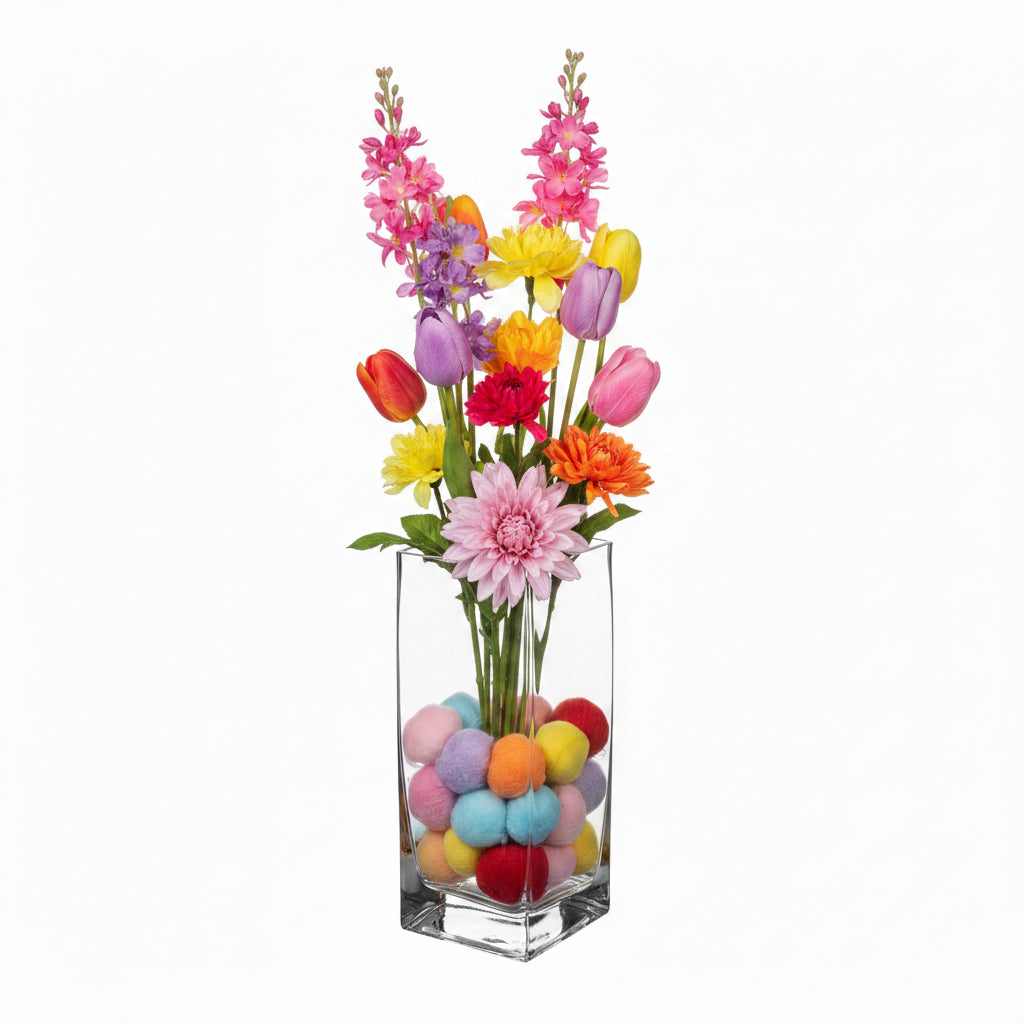 Roux Clear Glass Square Vase