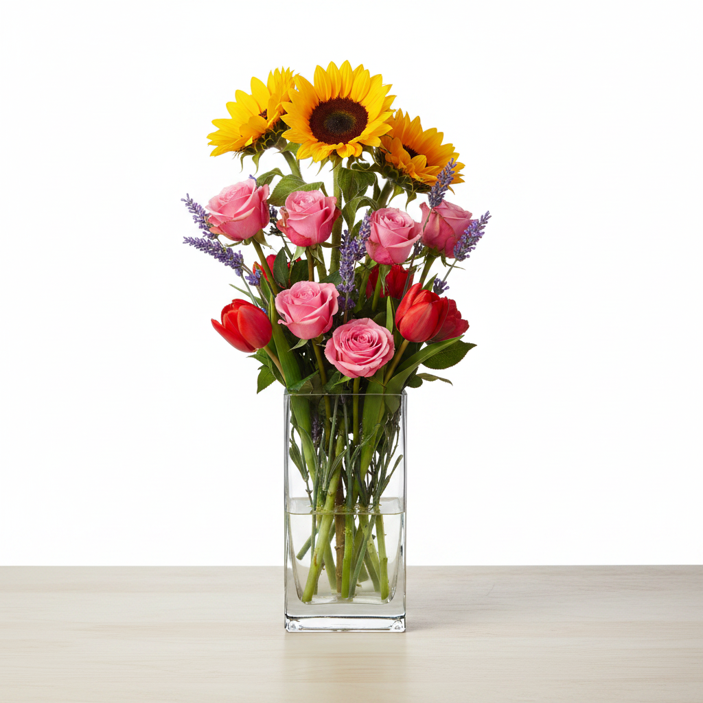 Roux Clear Glass Square Vase