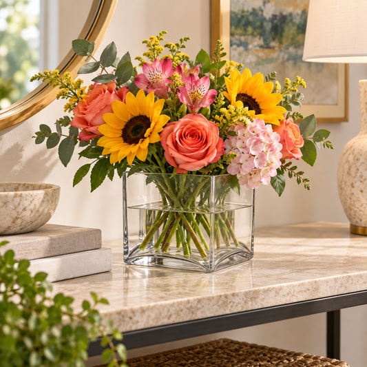 Clario Square Glass Vase