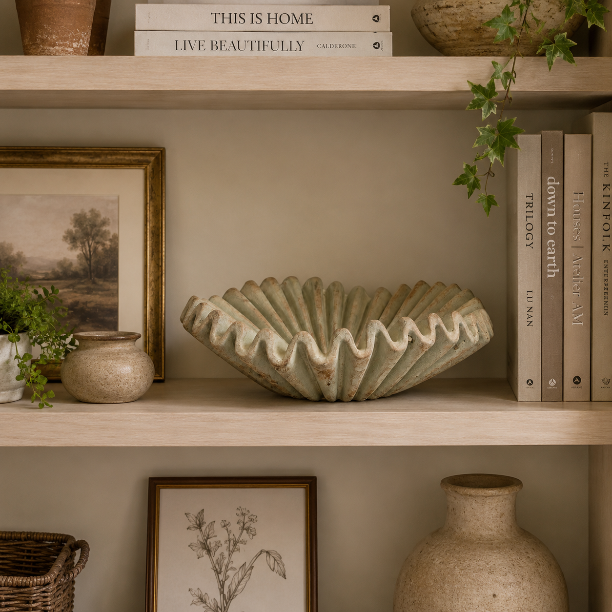 Sadie Ruffled Terracotta Bowl Planter