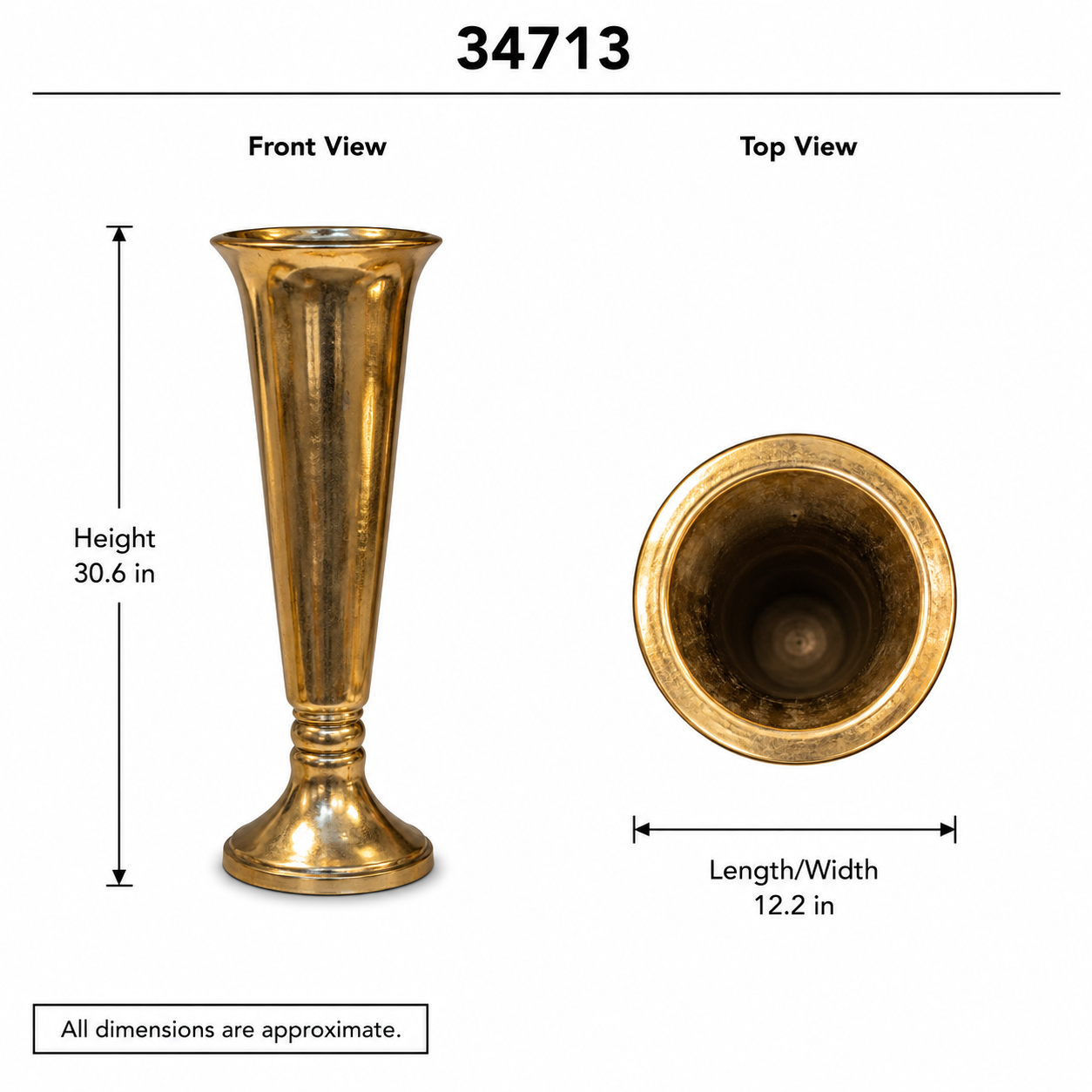 Scarlett Slender-Pedestal Fiberglass Urn - Medium
