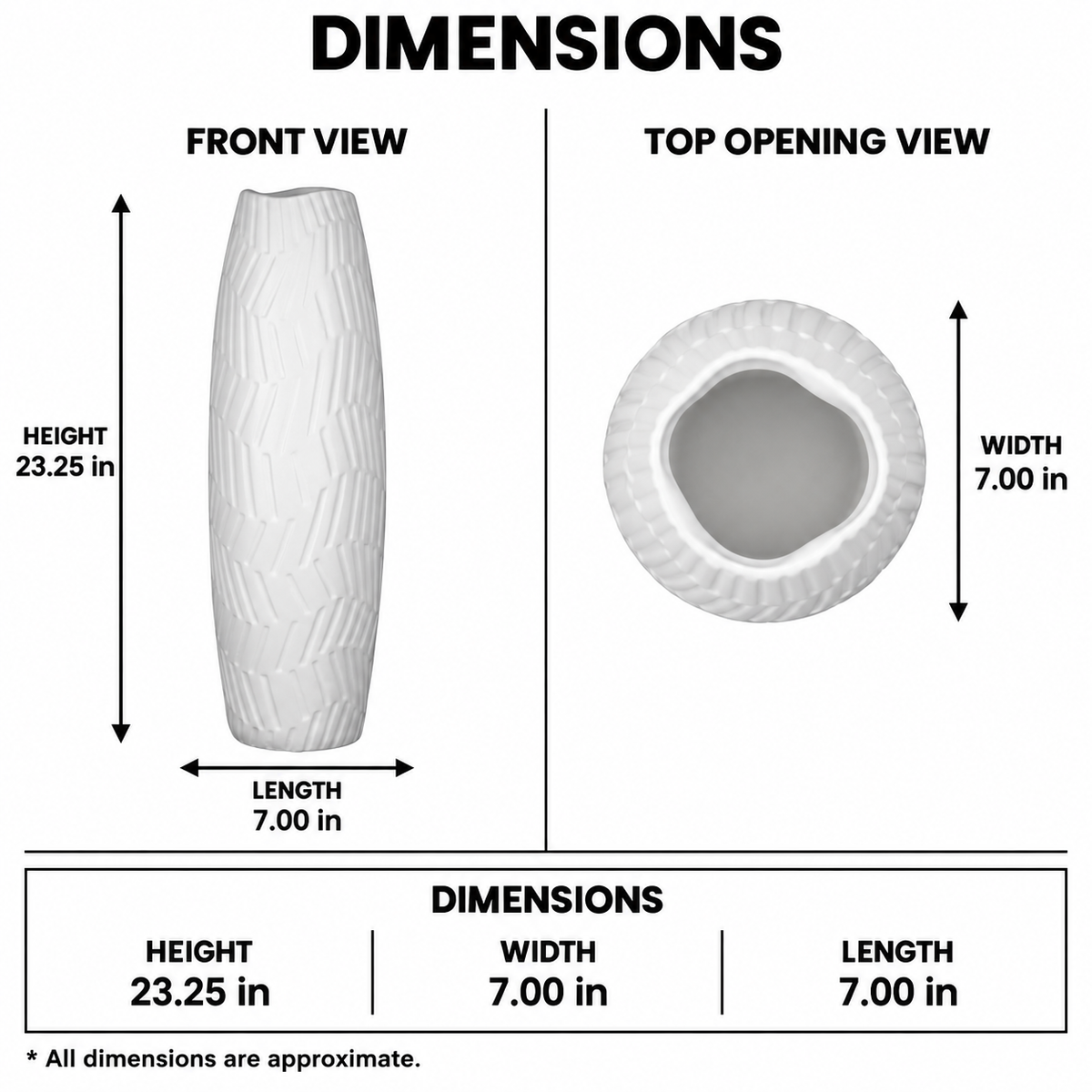 Seawave Engraved Pattern Ceramic Vase