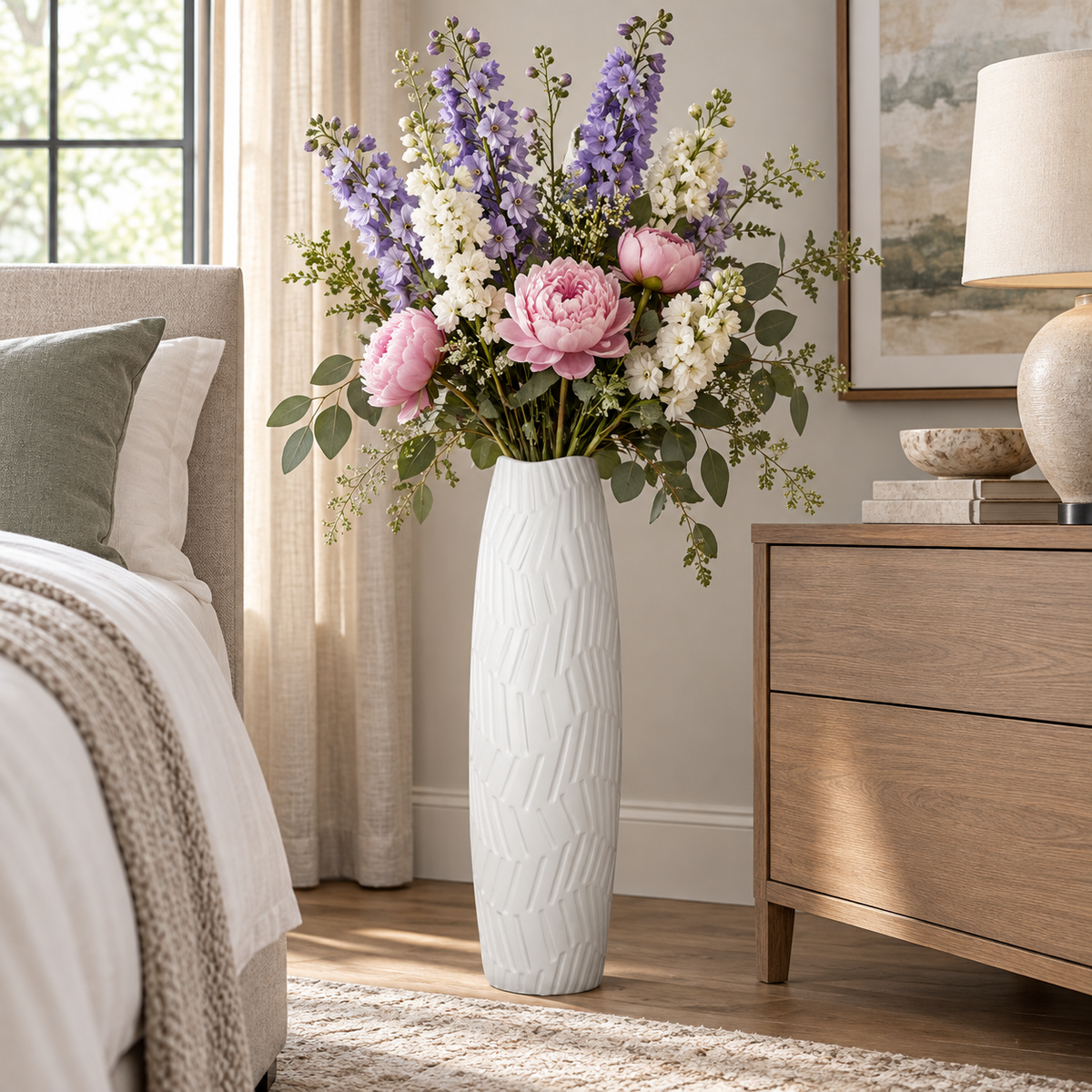 Seawave Engraved Pattern Ceramic Vase