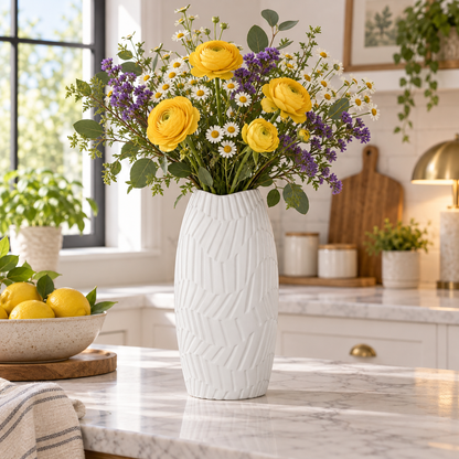 Seawave Engraved Pattern Ceramic Vase