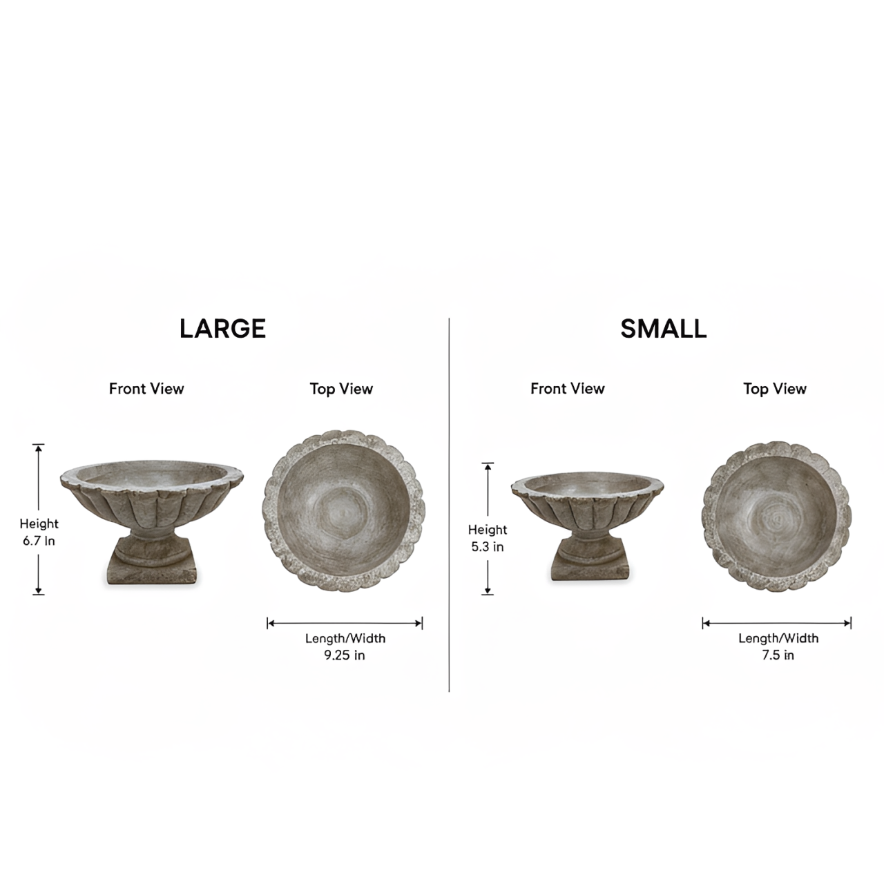 Sela Cement Tazza Compote Planter