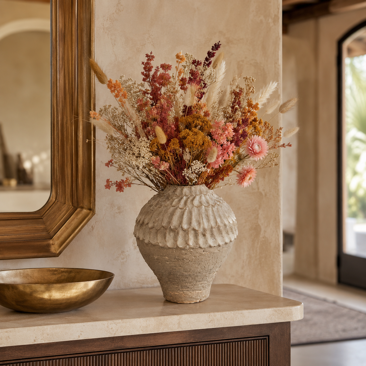 Sera Scalloped Ceramic Vase