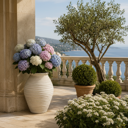 Sable Ribbed Terracotta Amphora Vase