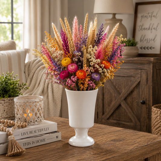 Skylar Cylindrical Pedestal Ceramic Vase