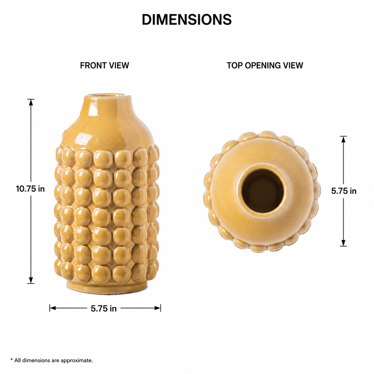 Nessa Round Bubbled Ceramic Vase