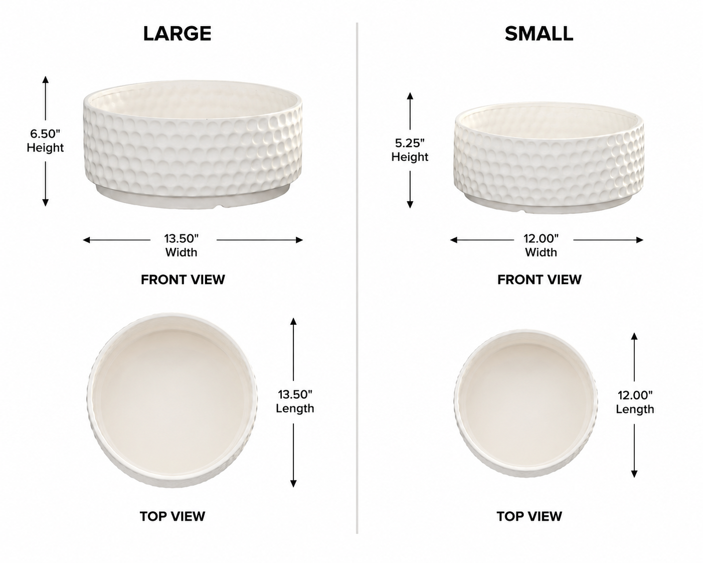 Stelle Textured Ceramic Bowl Planter Set (Set of 2)