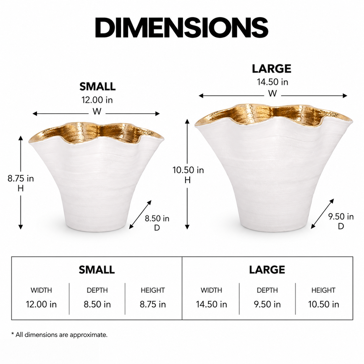 Ulysse Ruffled Rim Ceramic Vase