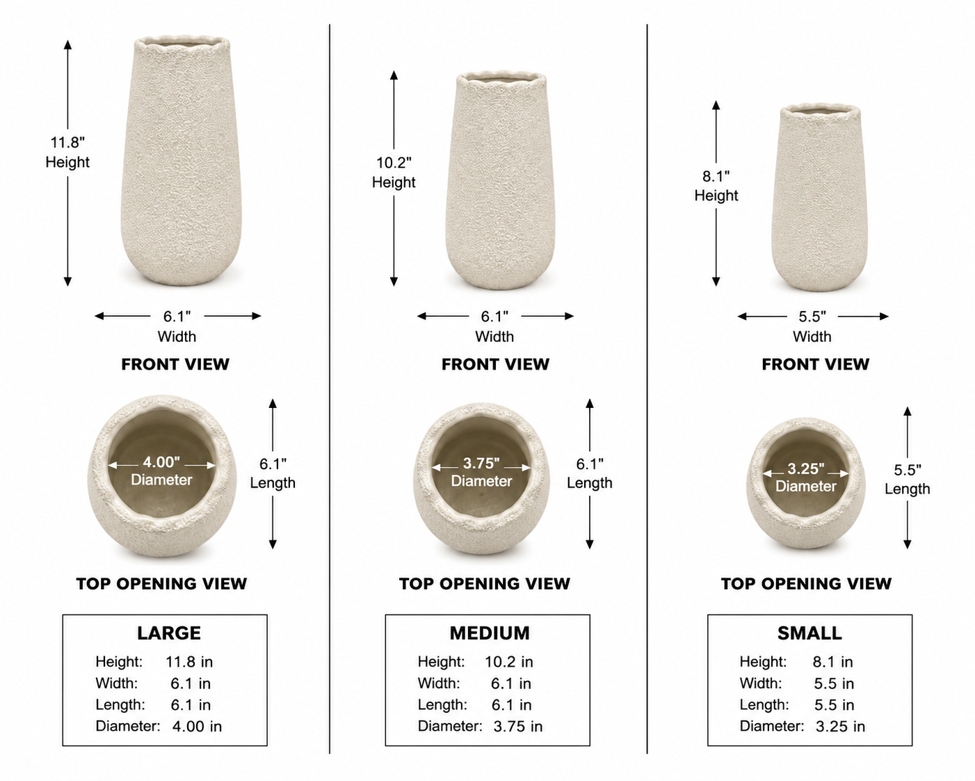Urisha Textured Conical Ceramic Vase